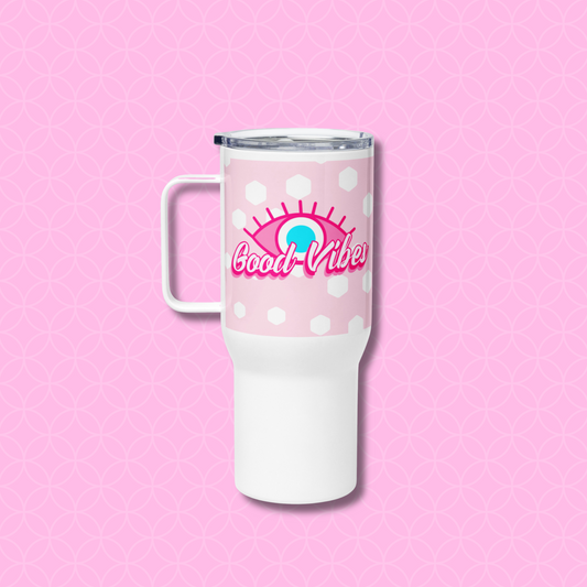 Pinky Vibes© Travel mug with a handle