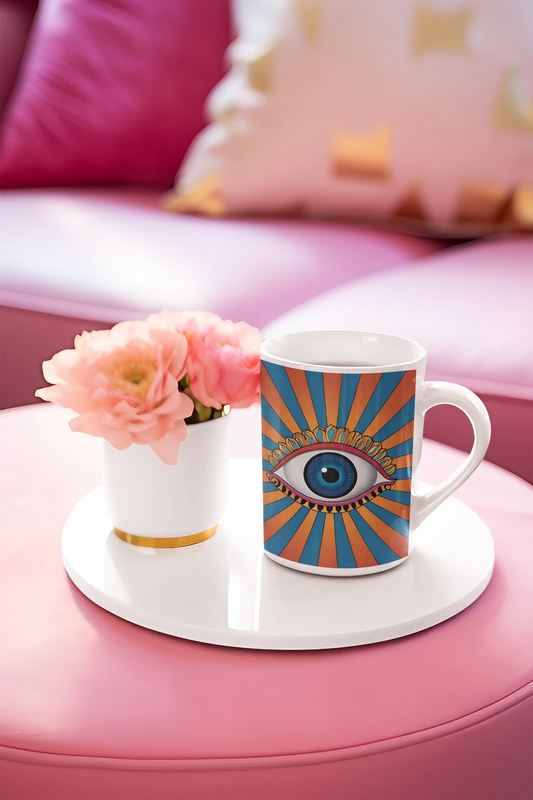 Eye Of Illusion White glossy mug