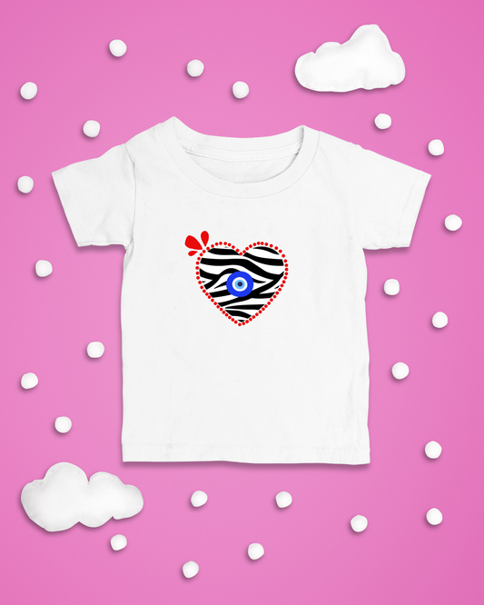 Zebra Heart Toddler T-shirts
