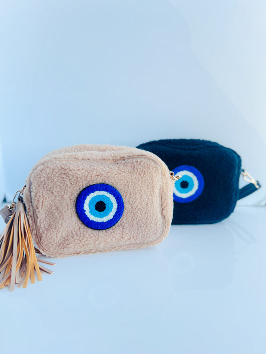 Evil Eye Fluffy Crossbody Bag