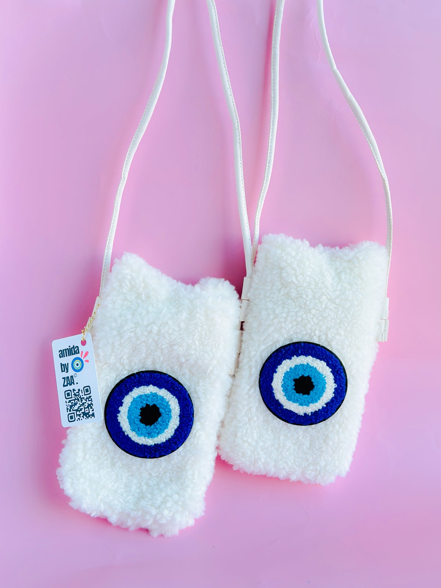 Fluffy Eye White Bag