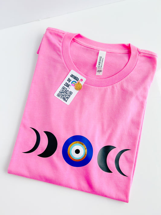 Evil Eye Moon Phases T shirt Designed By Zaa Evil Eye Tee Custom Tshirt