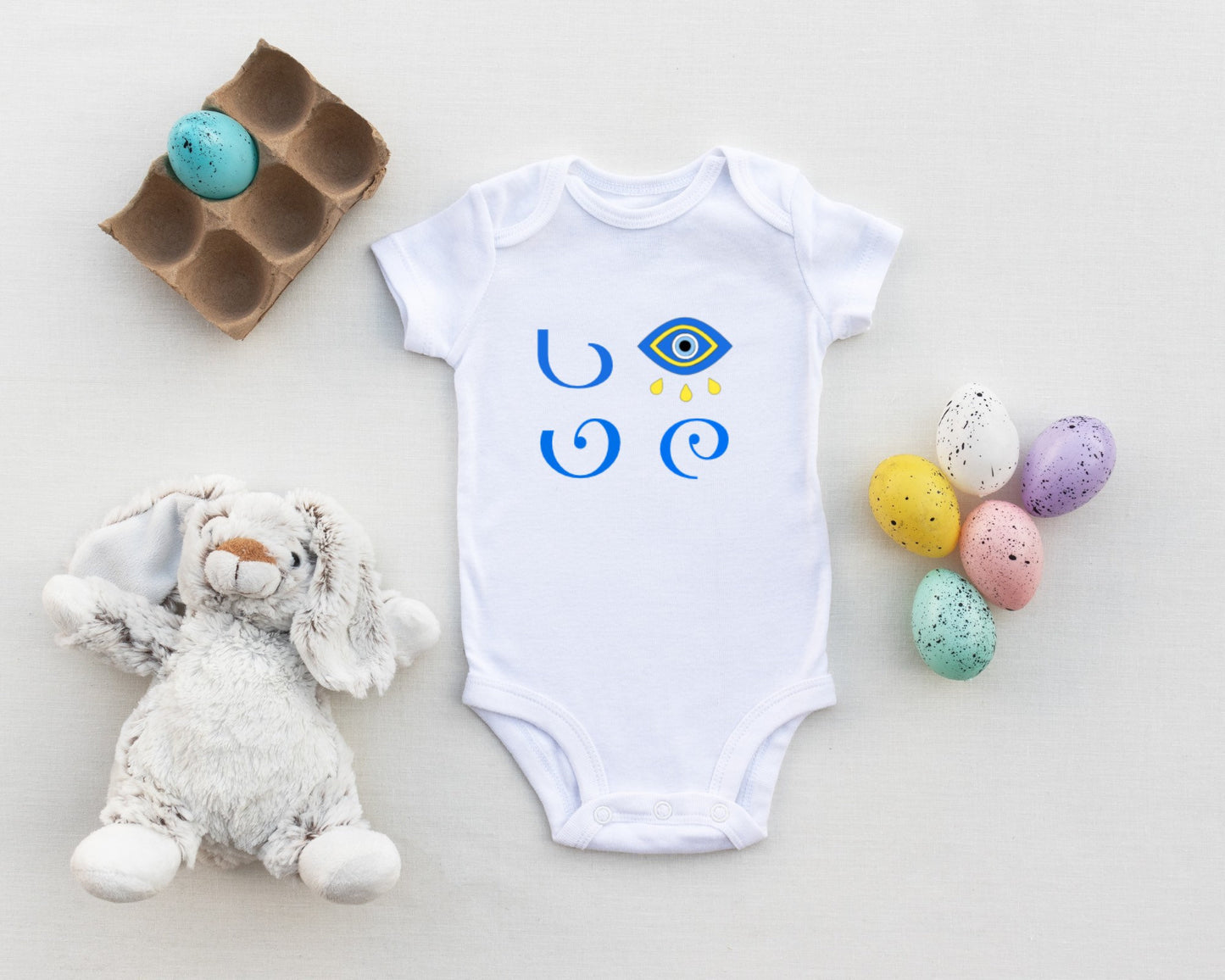 Evil Eye Design Love Bodysuit Baby Onesie Cute Bodysuit Custom Made Babyshower Gift
