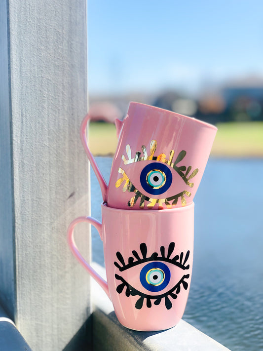 Pink Amida Eye Personalized Pink Mug Custom Gift With Your Name