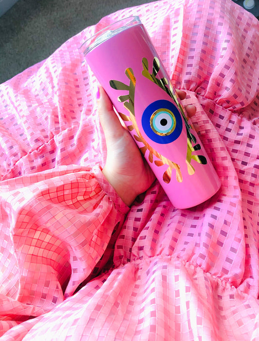 Evil Eye Design Amida By Zaa Personalized Tumbler With Your Name 20 ounces Custom Tumbler Evil Eye Protection