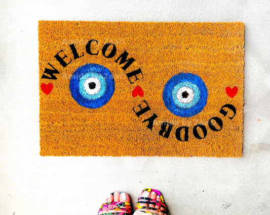 Evil Eye Doormat Funny Doormat Evil Eye Door Mat Check Energy Doormat Funny Door Mat