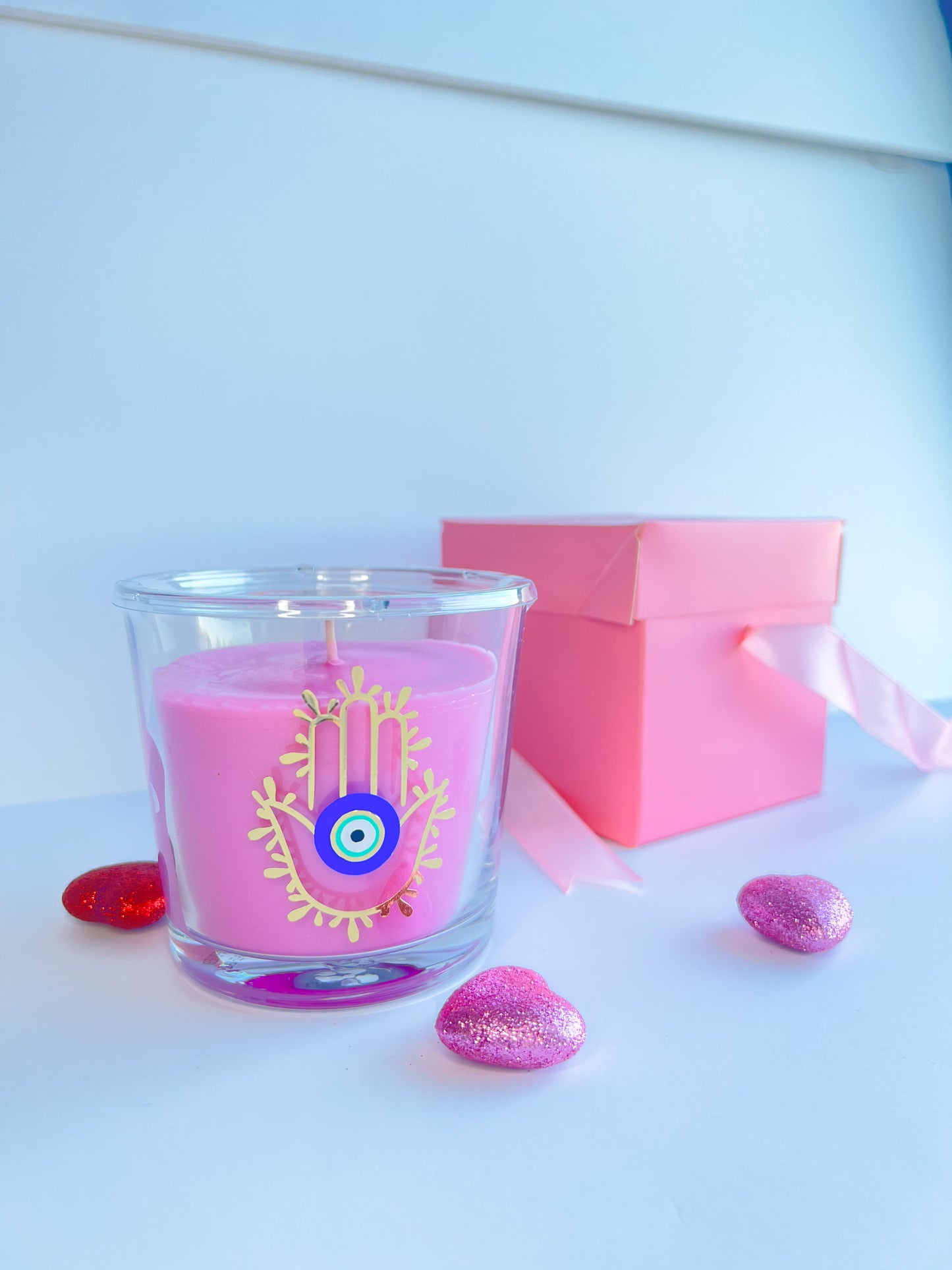 Hamsa Hand Evil Eye Candle