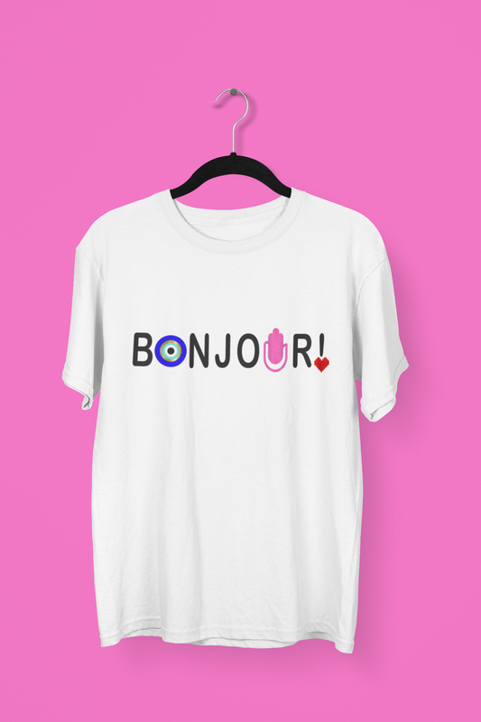 Bonjour T-shirt With Eye And Hamsa