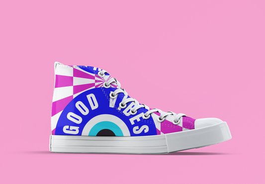Good Vibes Evil Eye Women’s high top canvas shoes