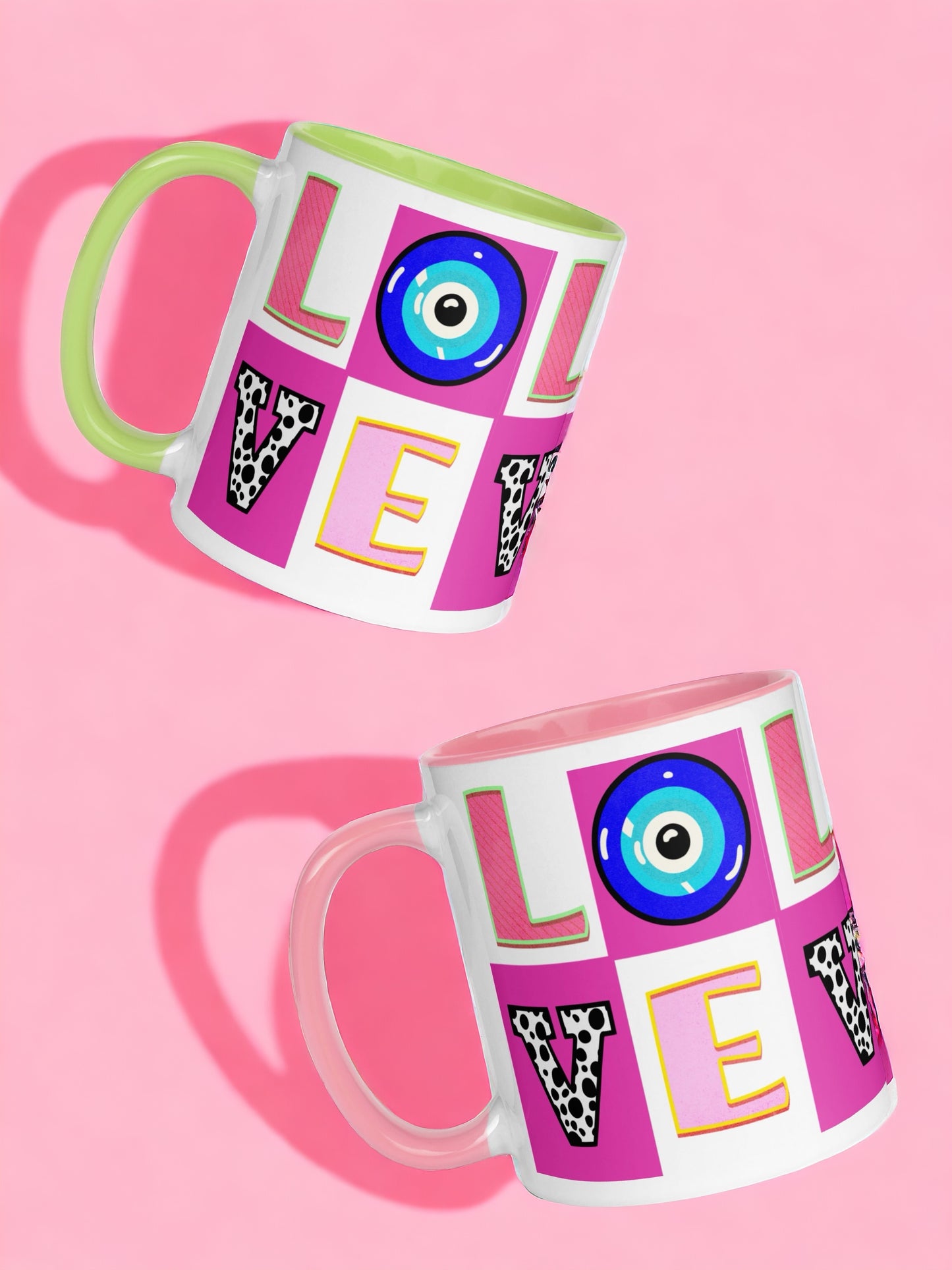 Love With Eye Mug with Color Inside