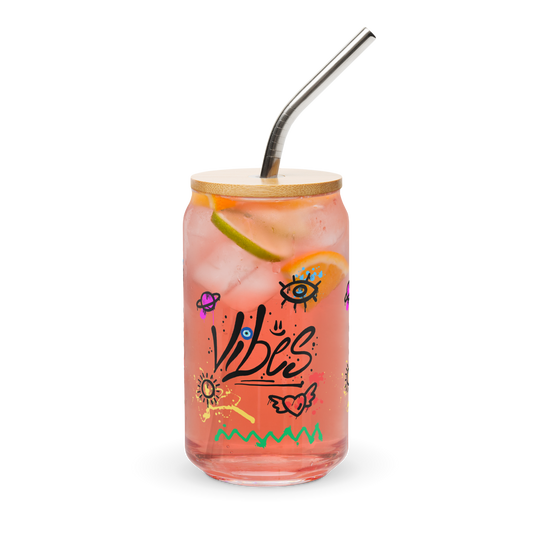 Vibes Graffiti Can-shaped glass