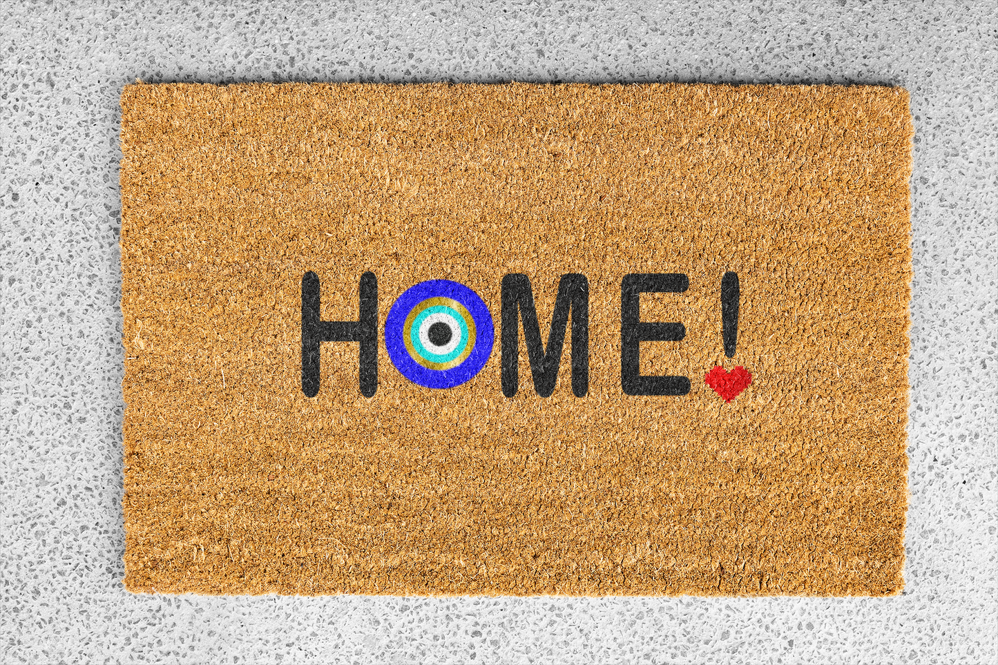 Home! Doormat With Evil Eye