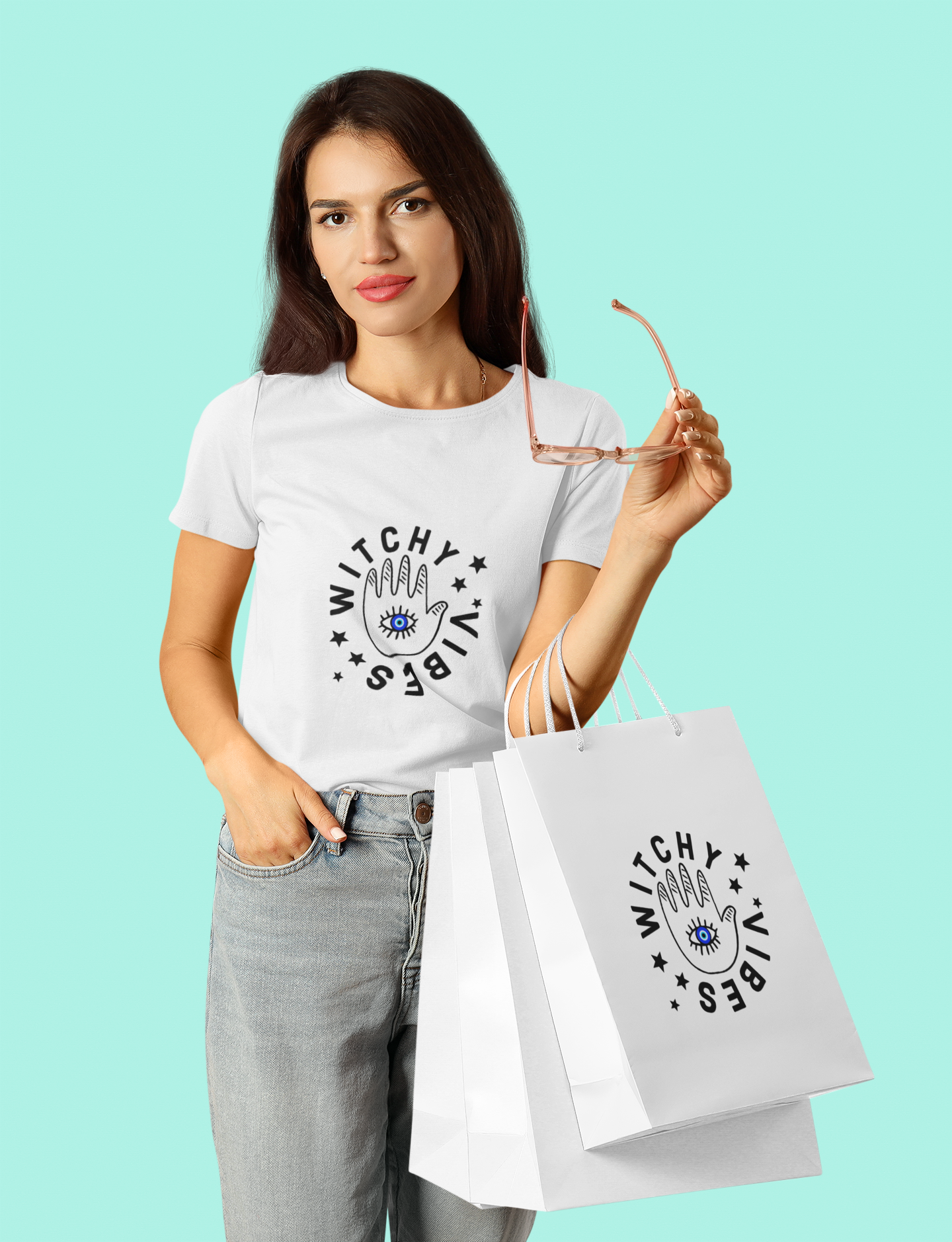 Witchy Vibes Evil Eye Halloween T-shirt