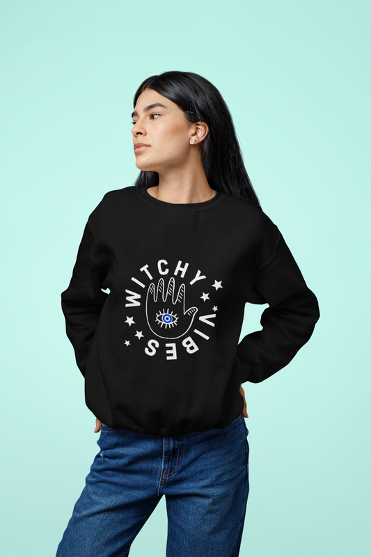 Witchy Vibes Evil Eye Halloween Sweatshirt