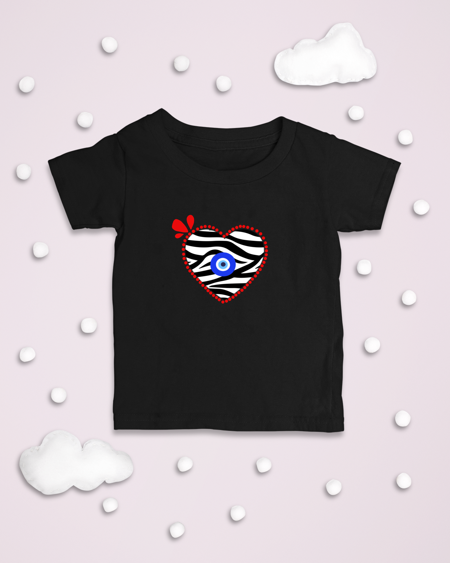 Zebra Heart Toddler T-shirts