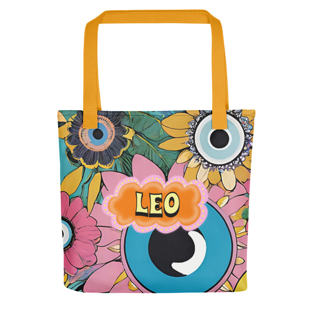 Leo Zodiac Evil Eye Tote bag