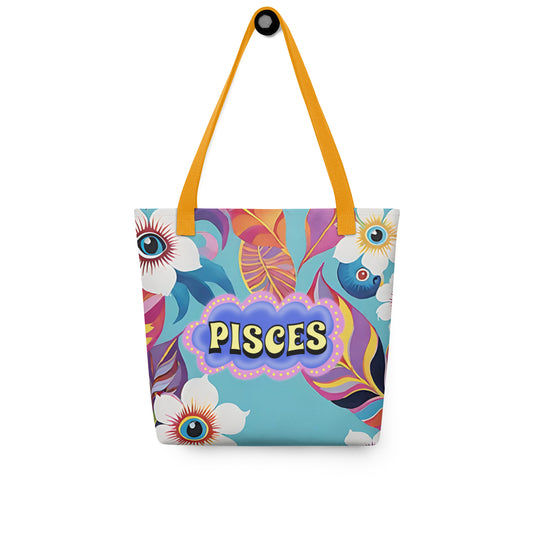 Pisces Zodiac Evil Eye Tote bag