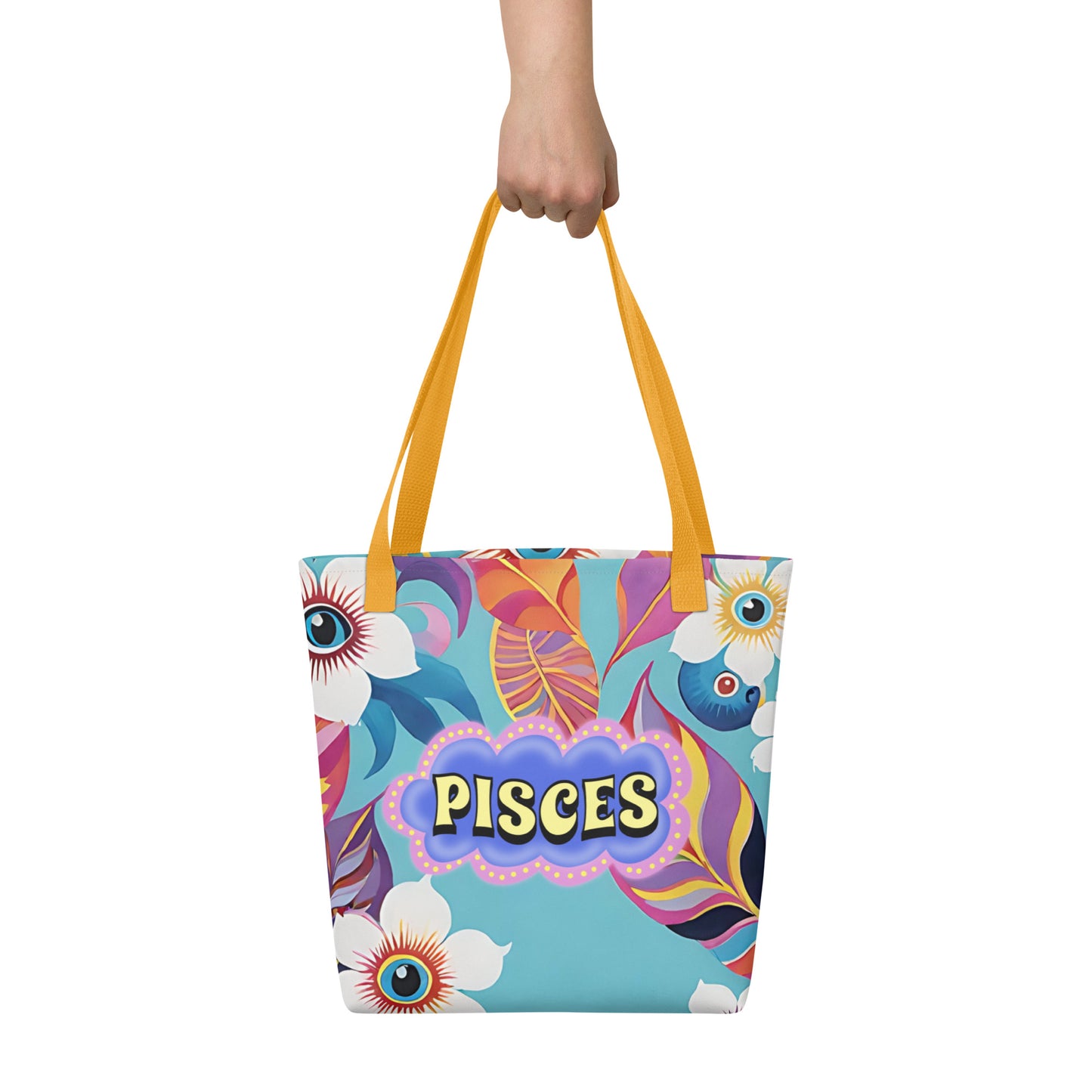 Pisces Zodiac Evil Eye Tote bag