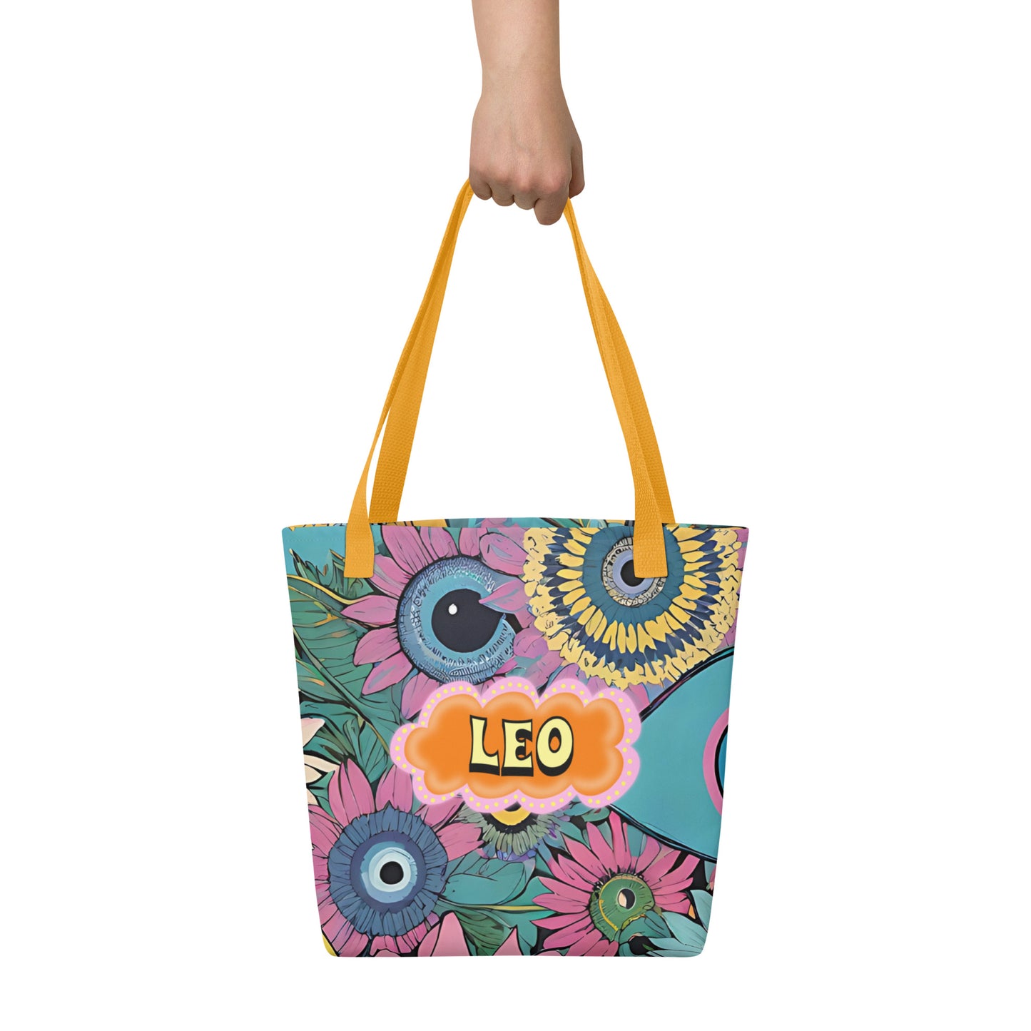 Leo Zodiac Evil Eye Tote bag