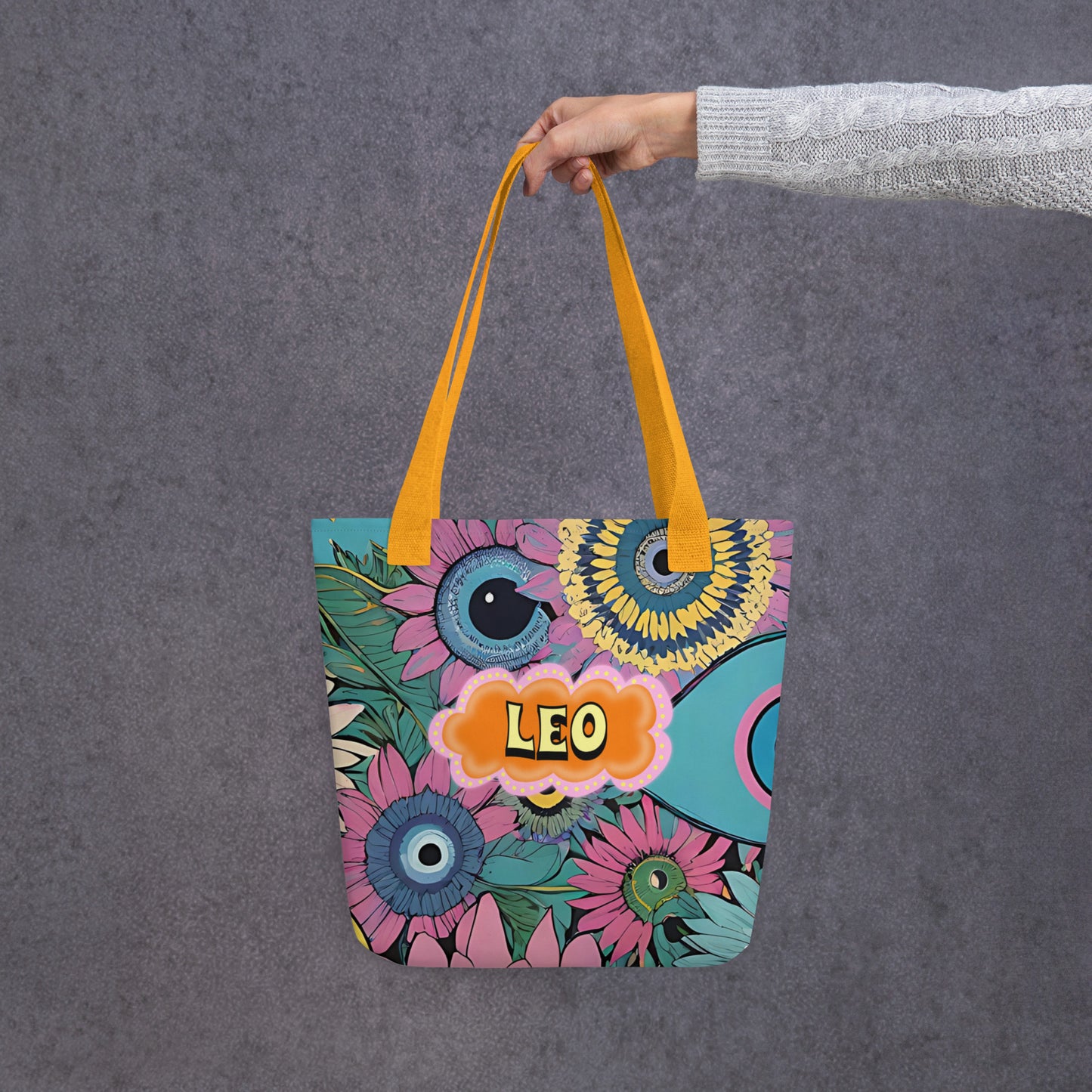 Leo Zodiac Evil Eye Tote bag