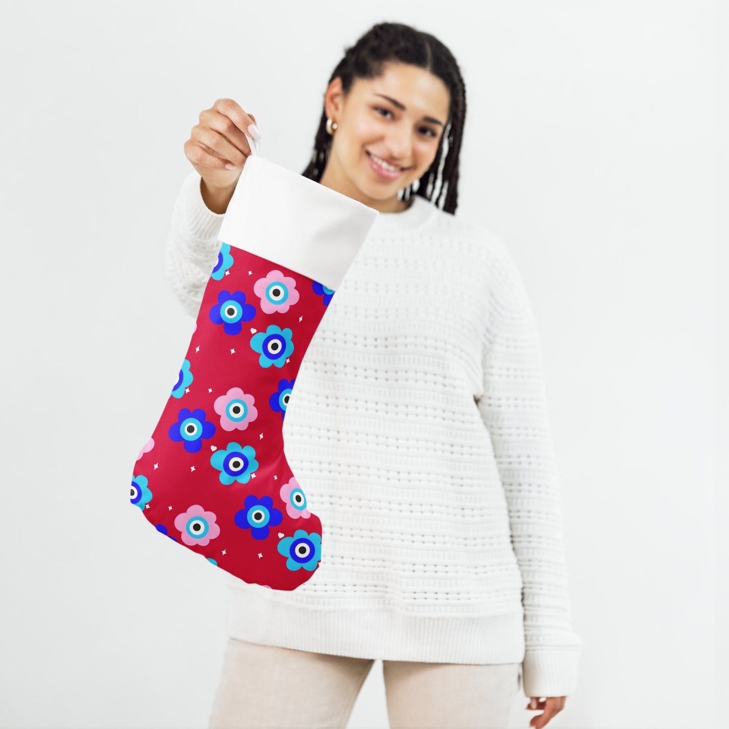 Floral Eye Christmas stocking