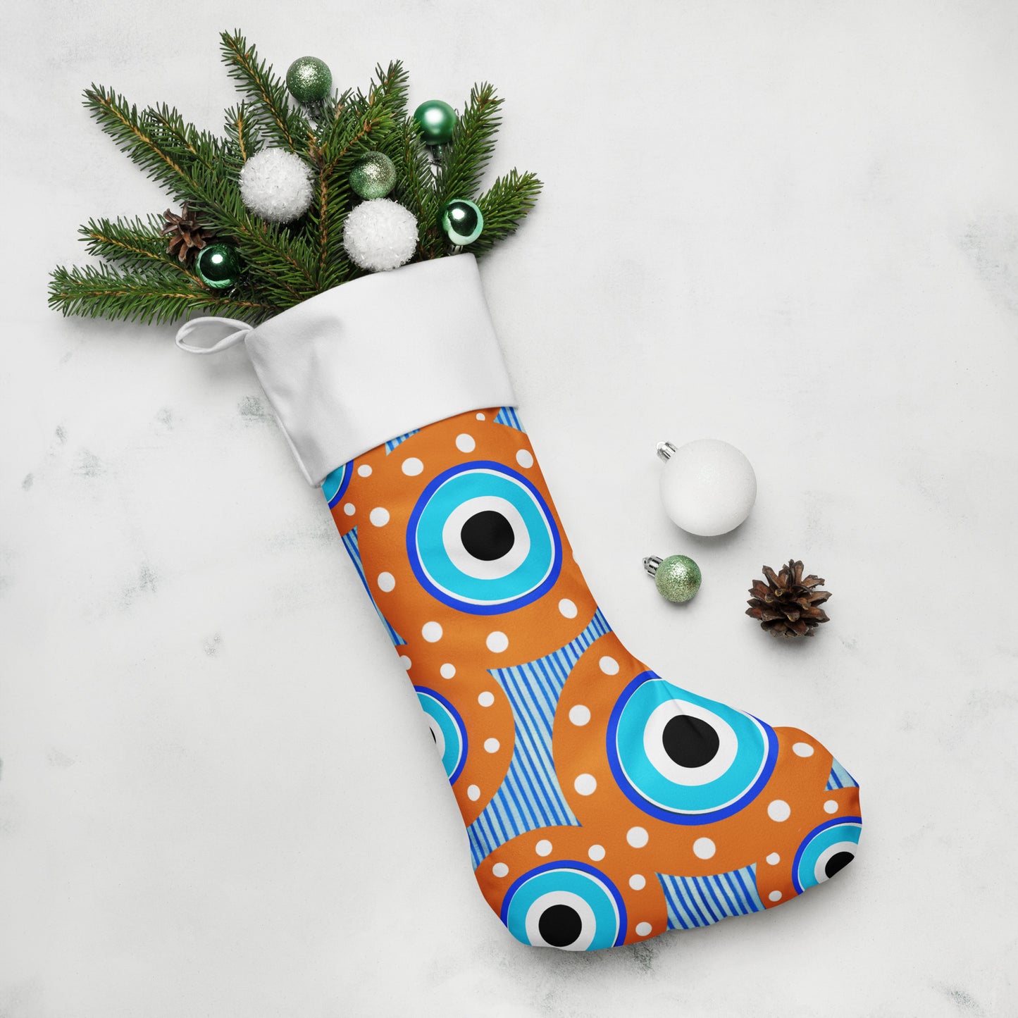 Orange Eye Christmas stocking