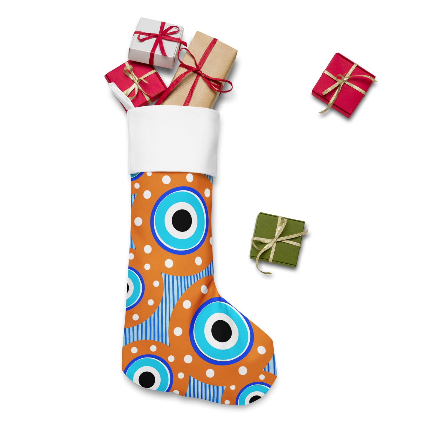 Orange Eye Christmas stocking