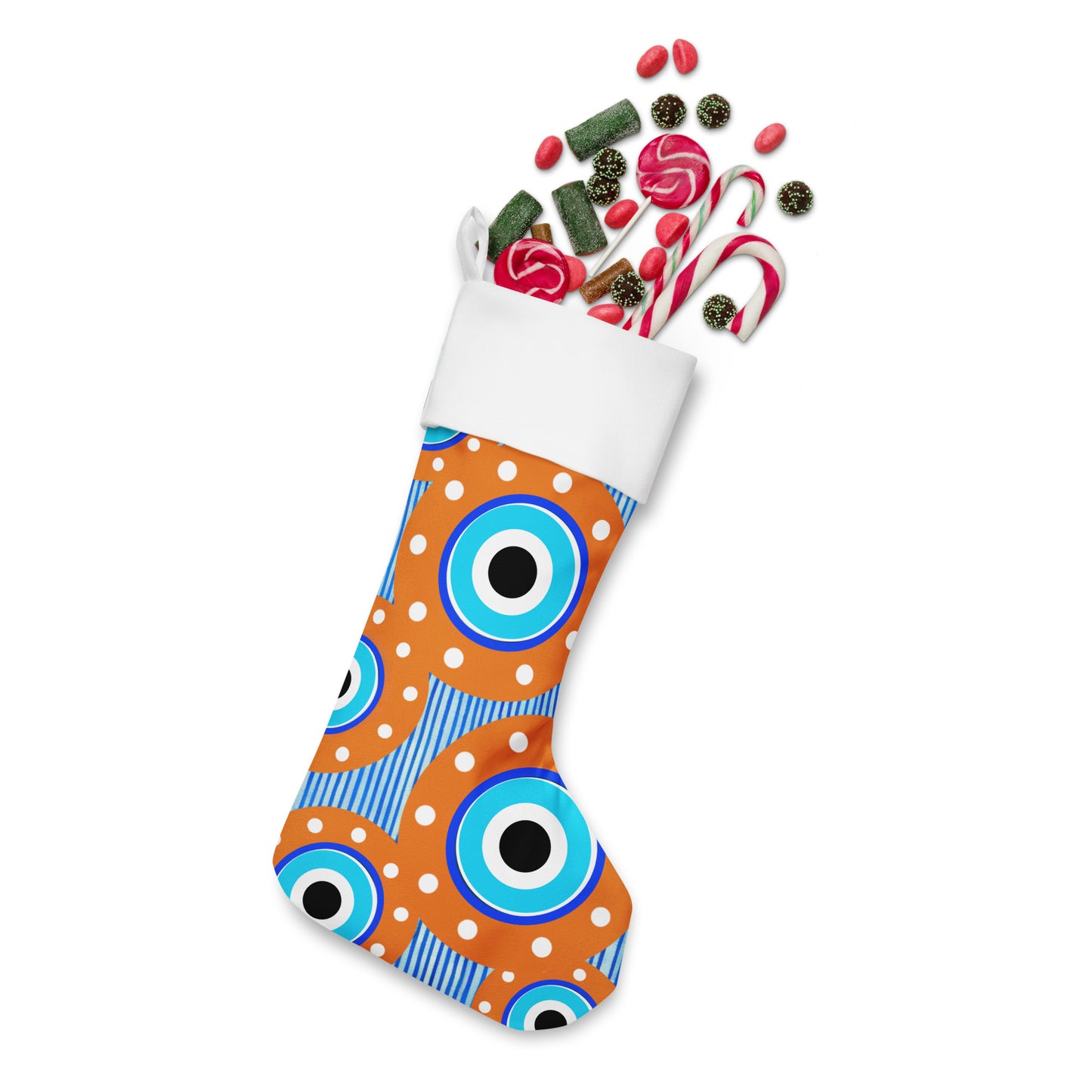 Orange Eye Christmas stocking