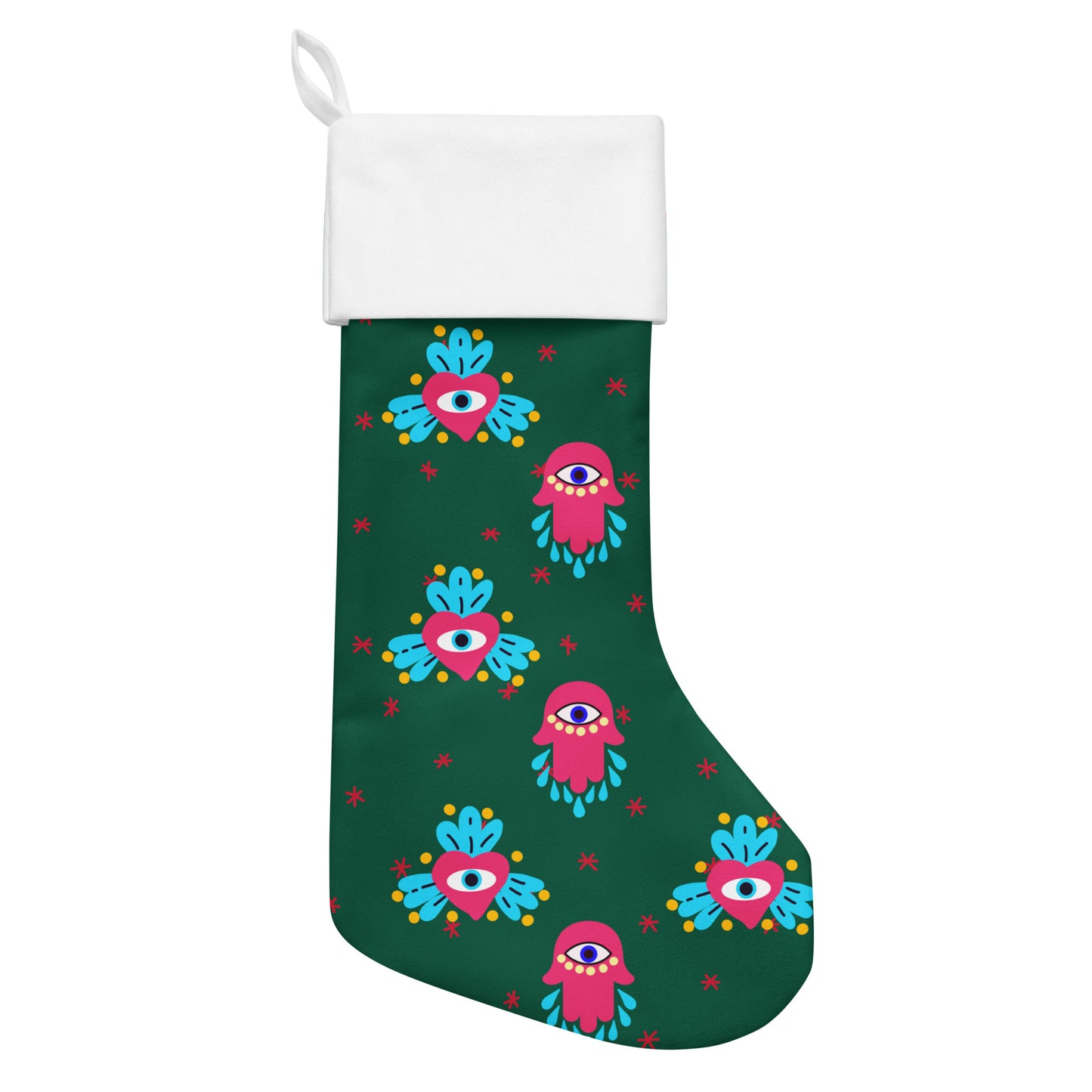 Hamsa and Evil Eye Christmas stocking