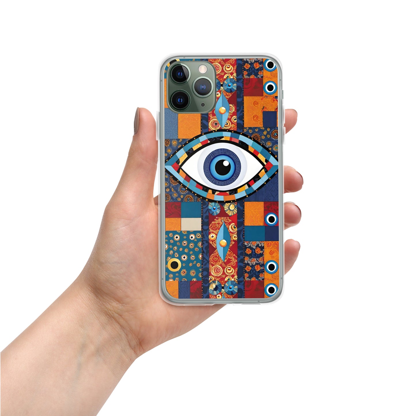 Evil Eye Patchwork Clear Case for iPhone®