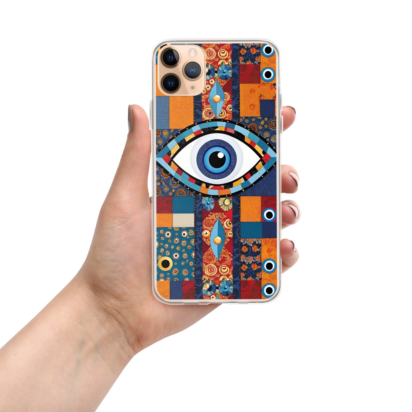 Evil Eye Patchwork Clear Case for iPhone®