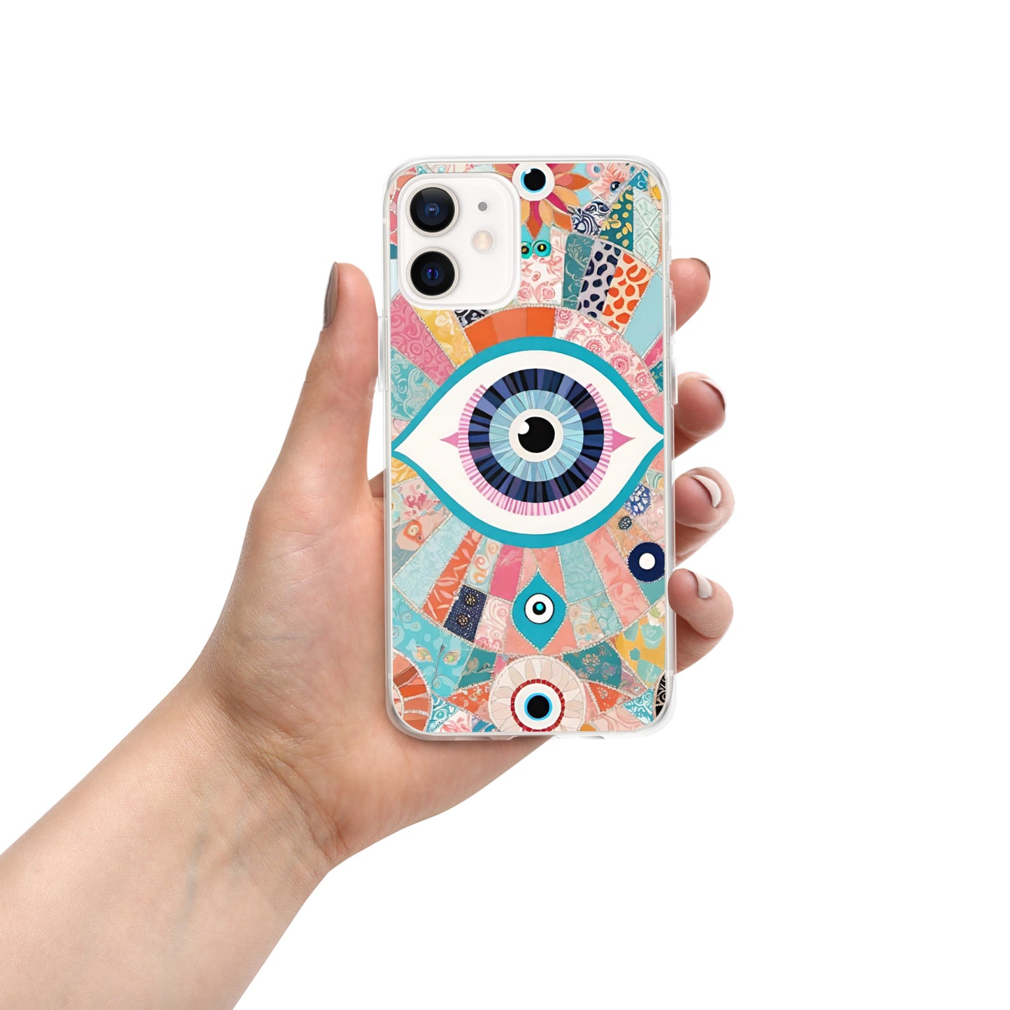 Evil Eye Patchwork Clear Case for iPhone®