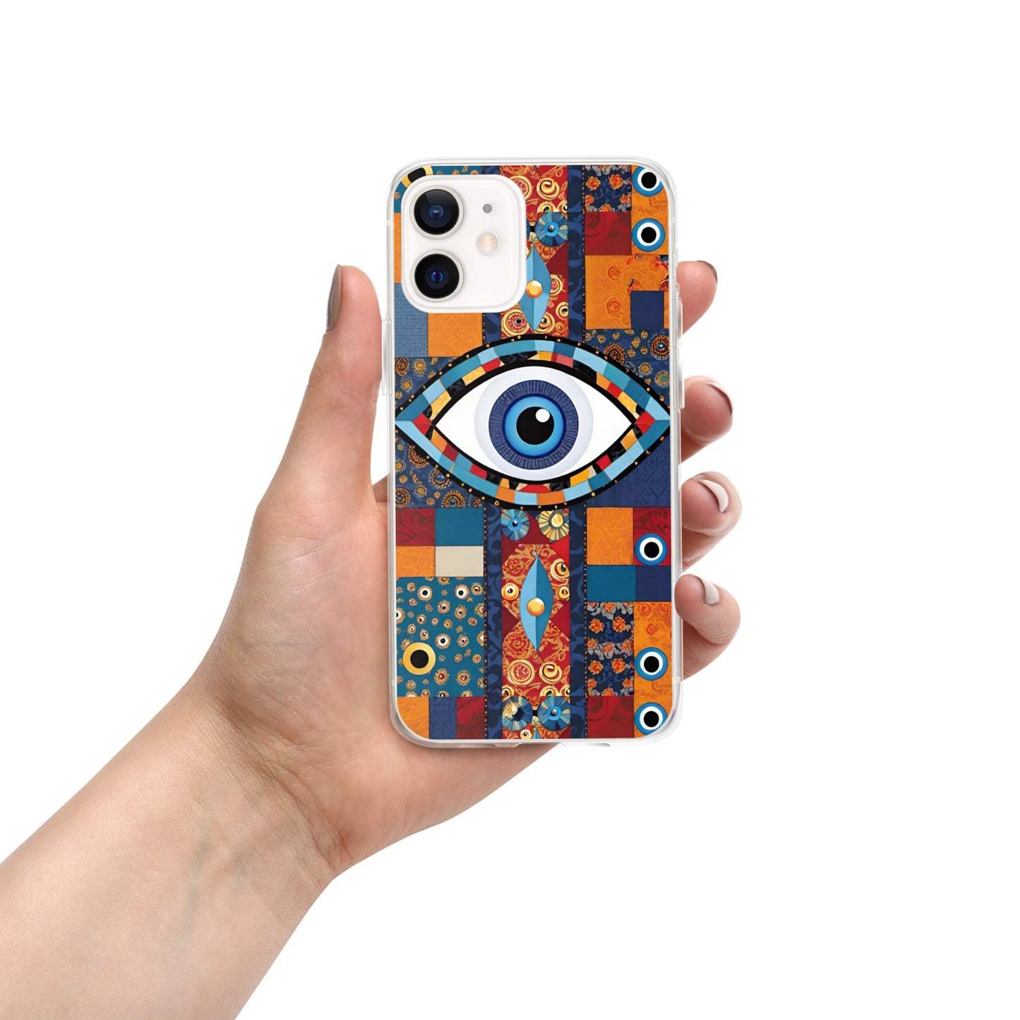 Evil Eye Patchwork Clear Case for iPhone®