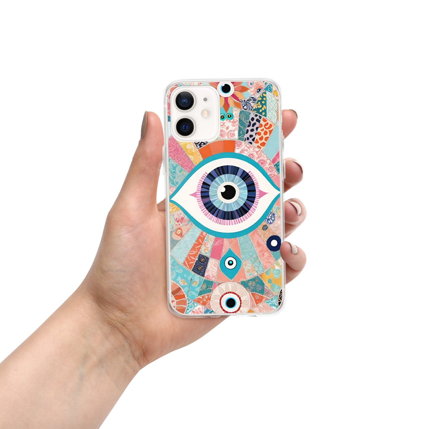 Evil Eye Patchwork Clear Case for iPhone®