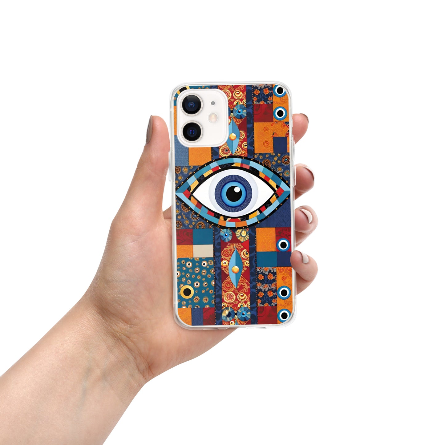 Evil Eye Patchwork Clear Case for iPhone®