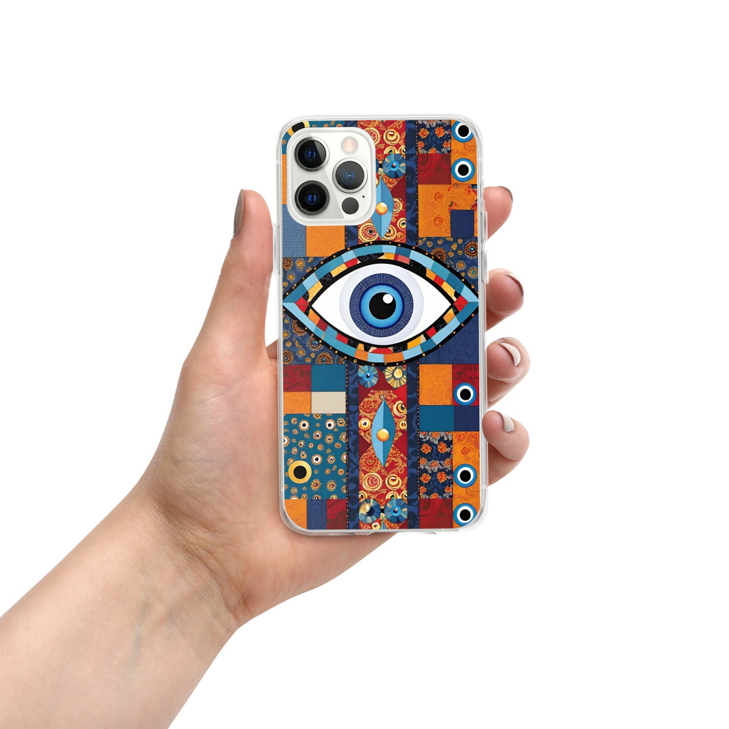 Evil Eye Patchwork Clear Case for iPhone®