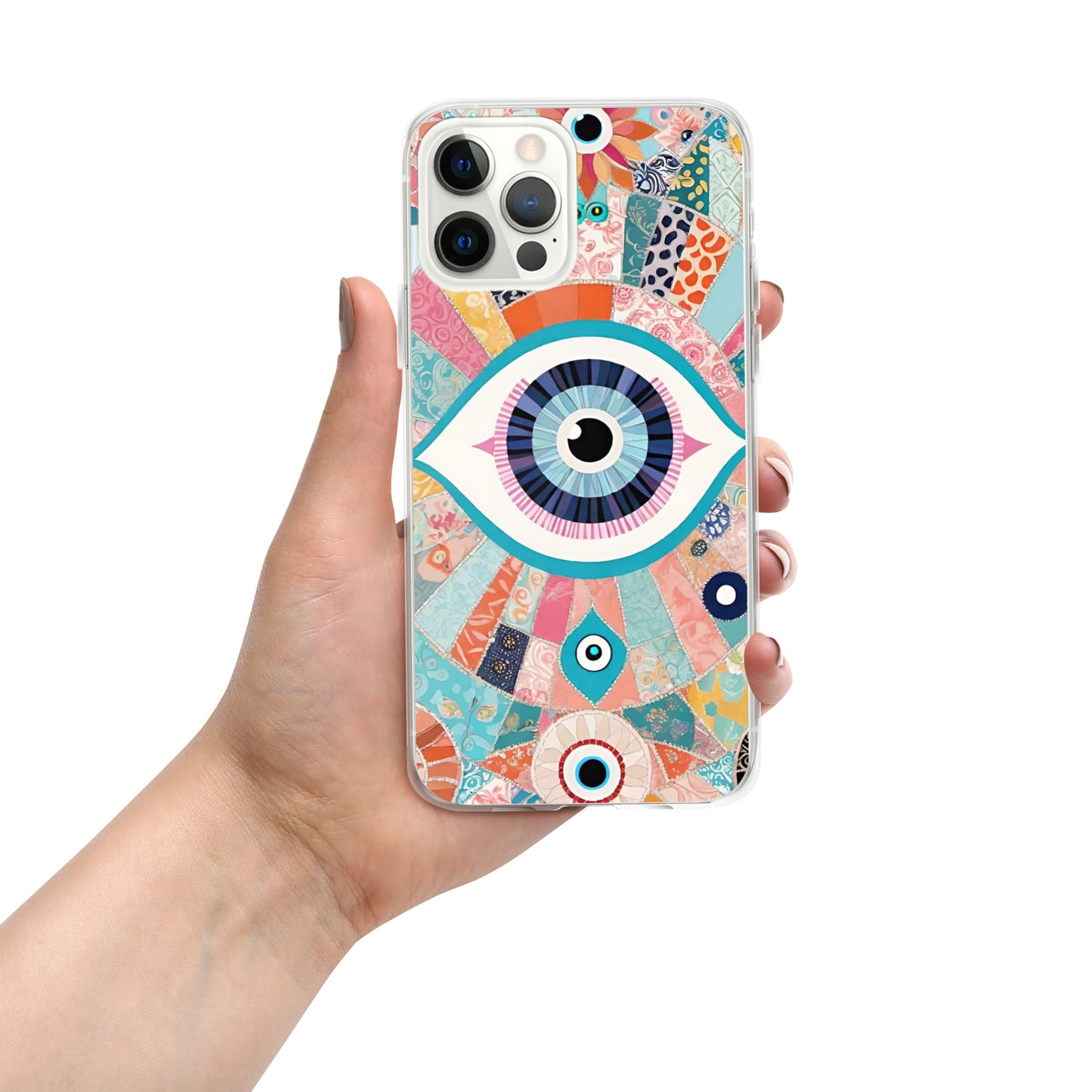 Evil Eye Patchwork Clear Case for iPhone®