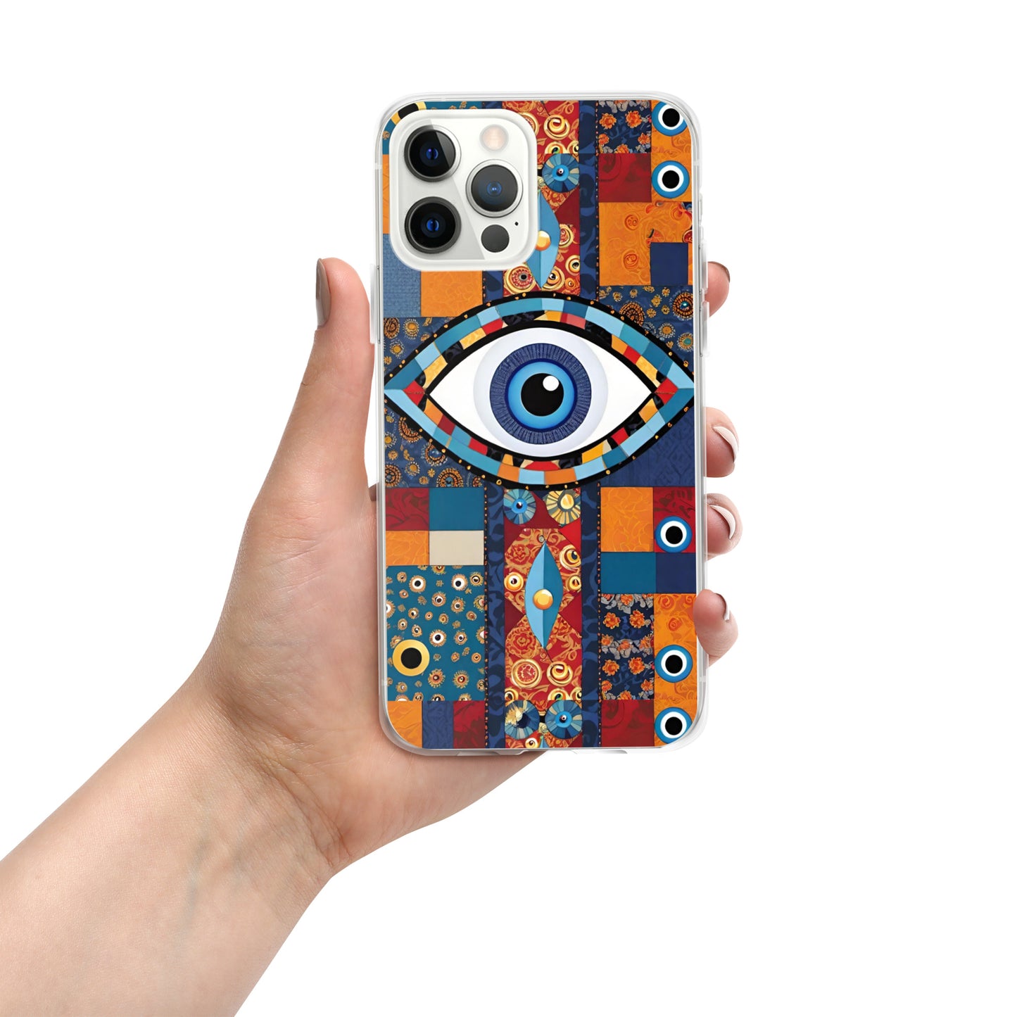 Evil Eye Patchwork Clear Case for iPhone®