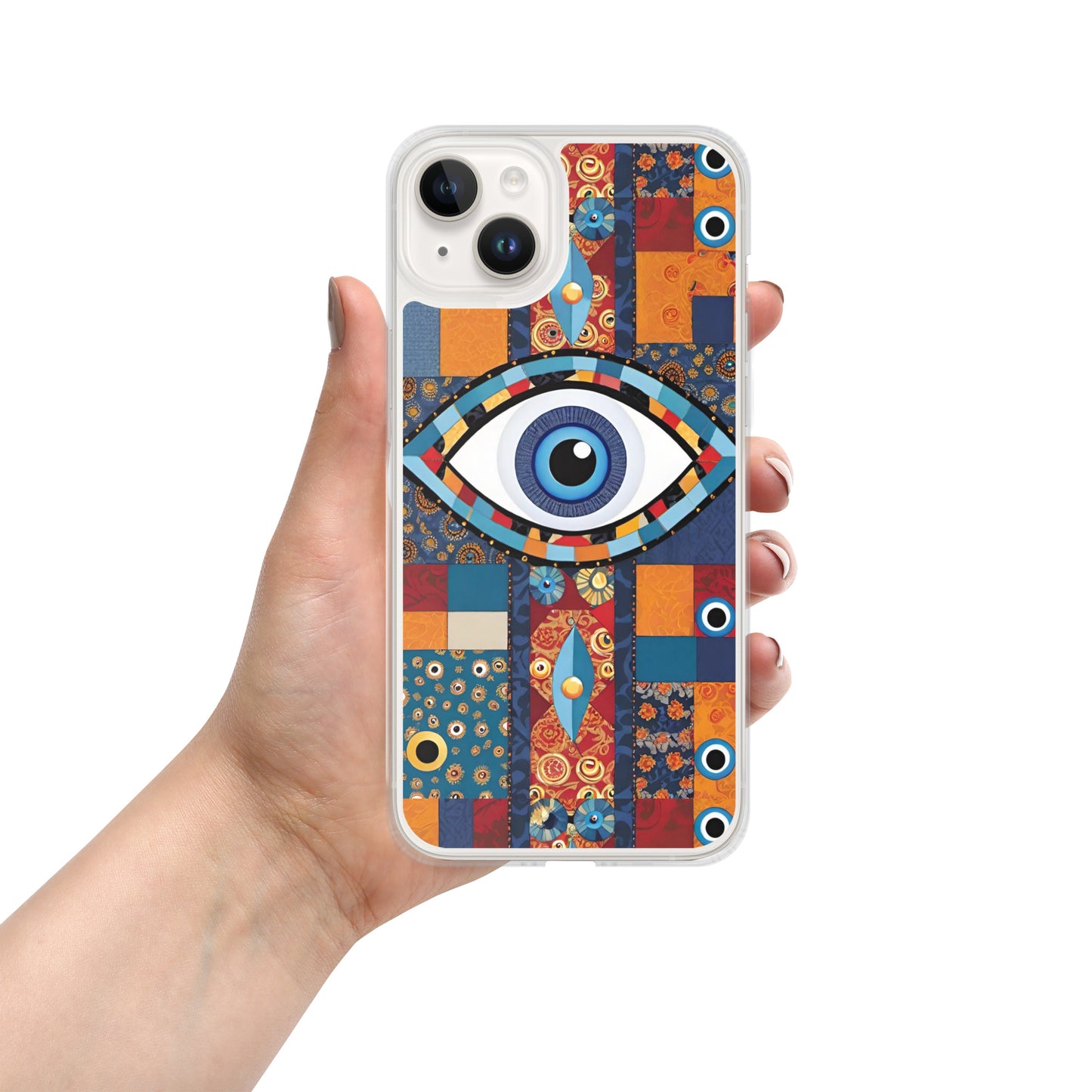 Evil Eye Patchwork Clear Case for iPhone®