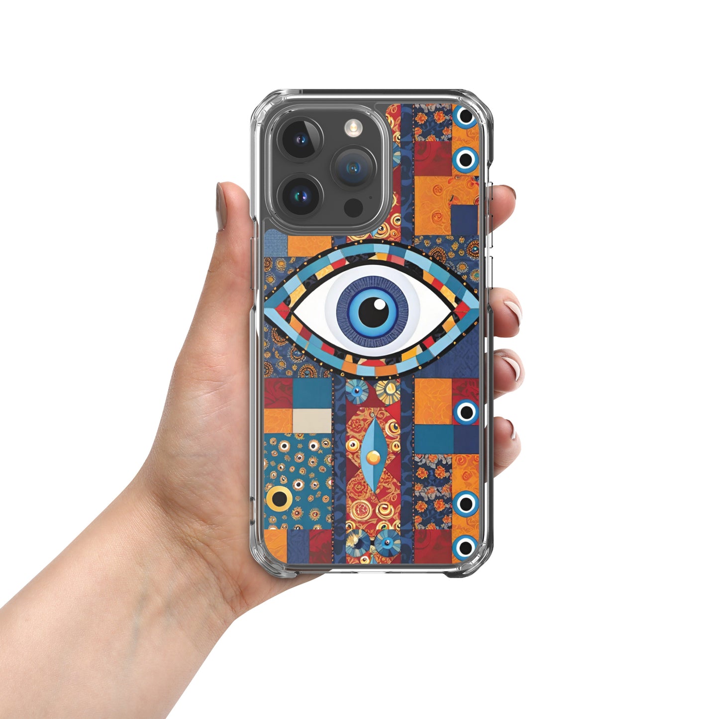 Evil Eye Patchwork Clear Case for iPhone®