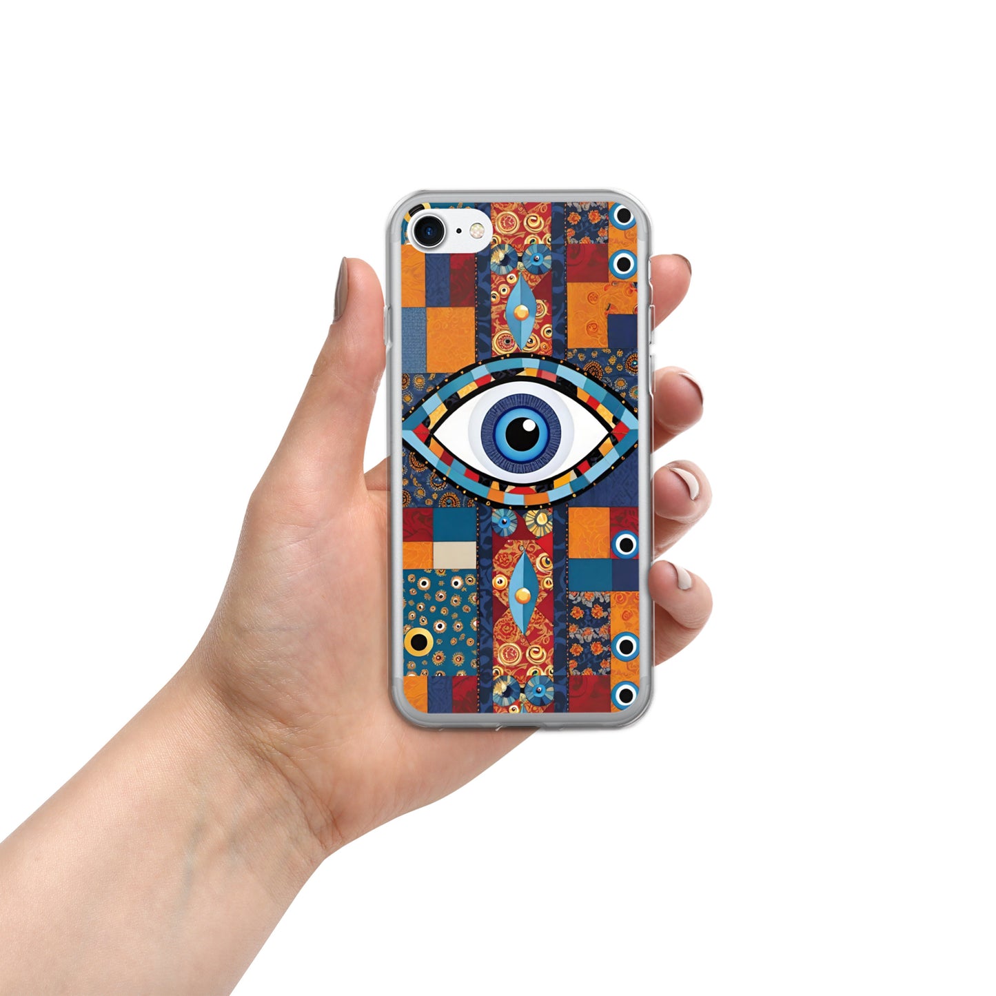 Evil Eye Patchwork Clear Case for iPhone®