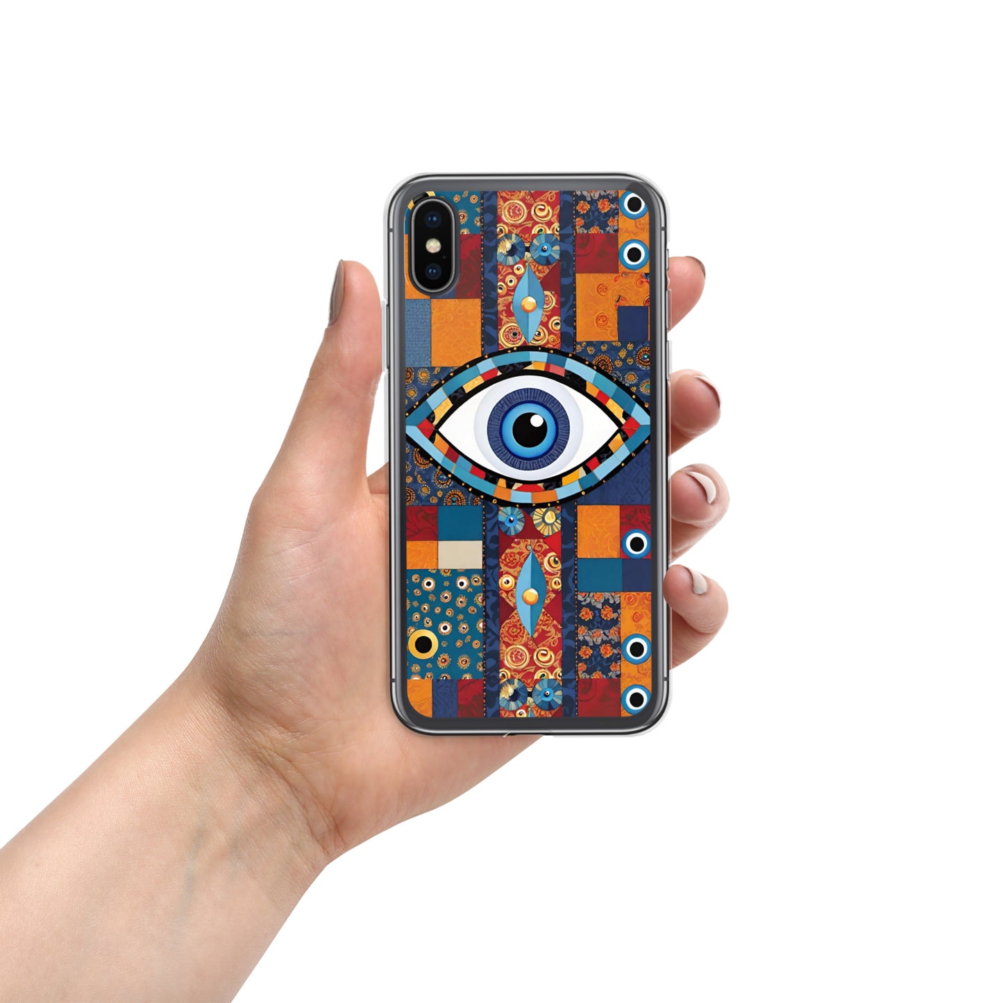 Evil Eye Patchwork Clear Case for iPhone®