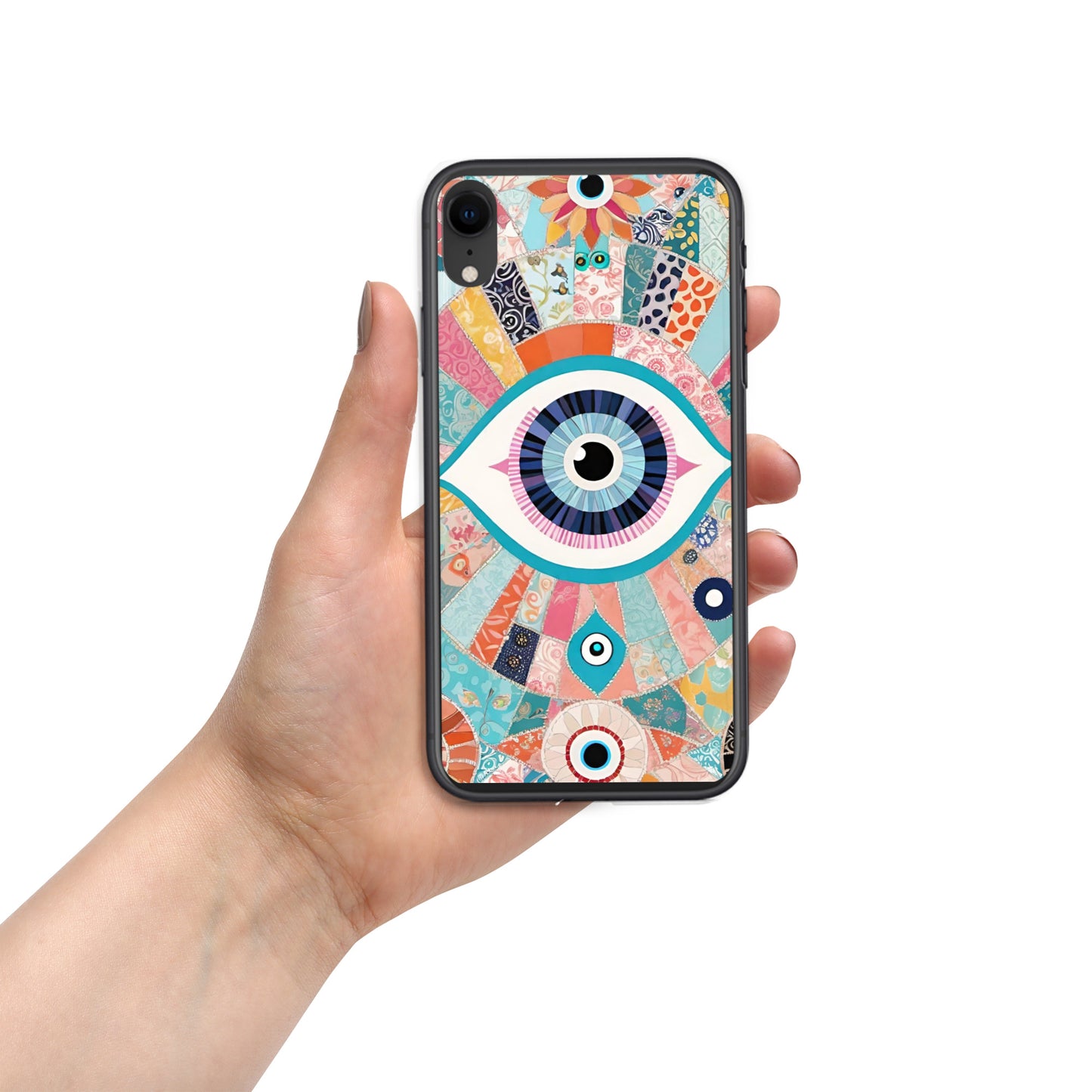 Evil Eye Patchwork Clear Case for iPhone®