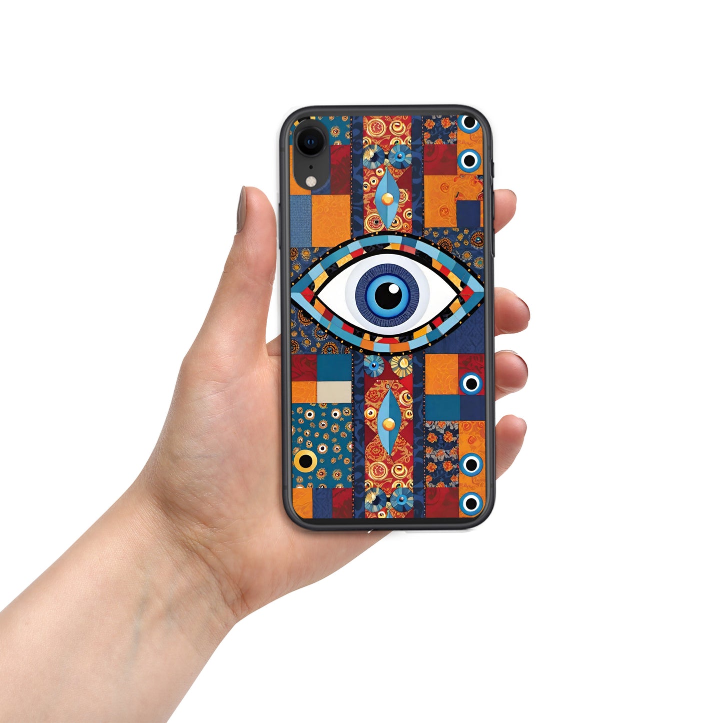 Evil Eye Patchwork Clear Case for iPhone®