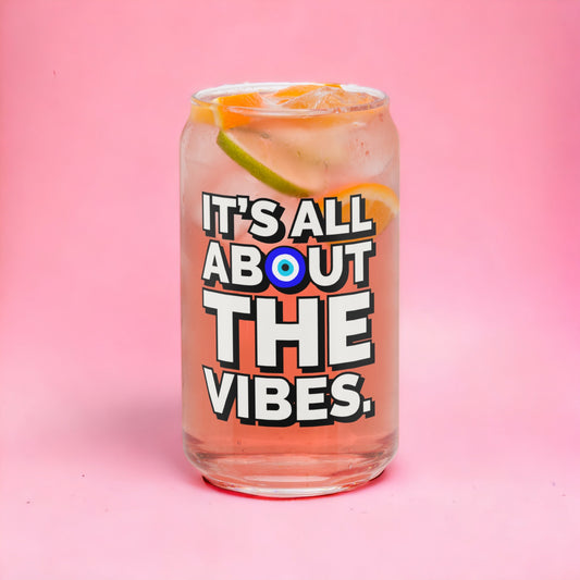 Its All About The Vibes Can-shaped glass