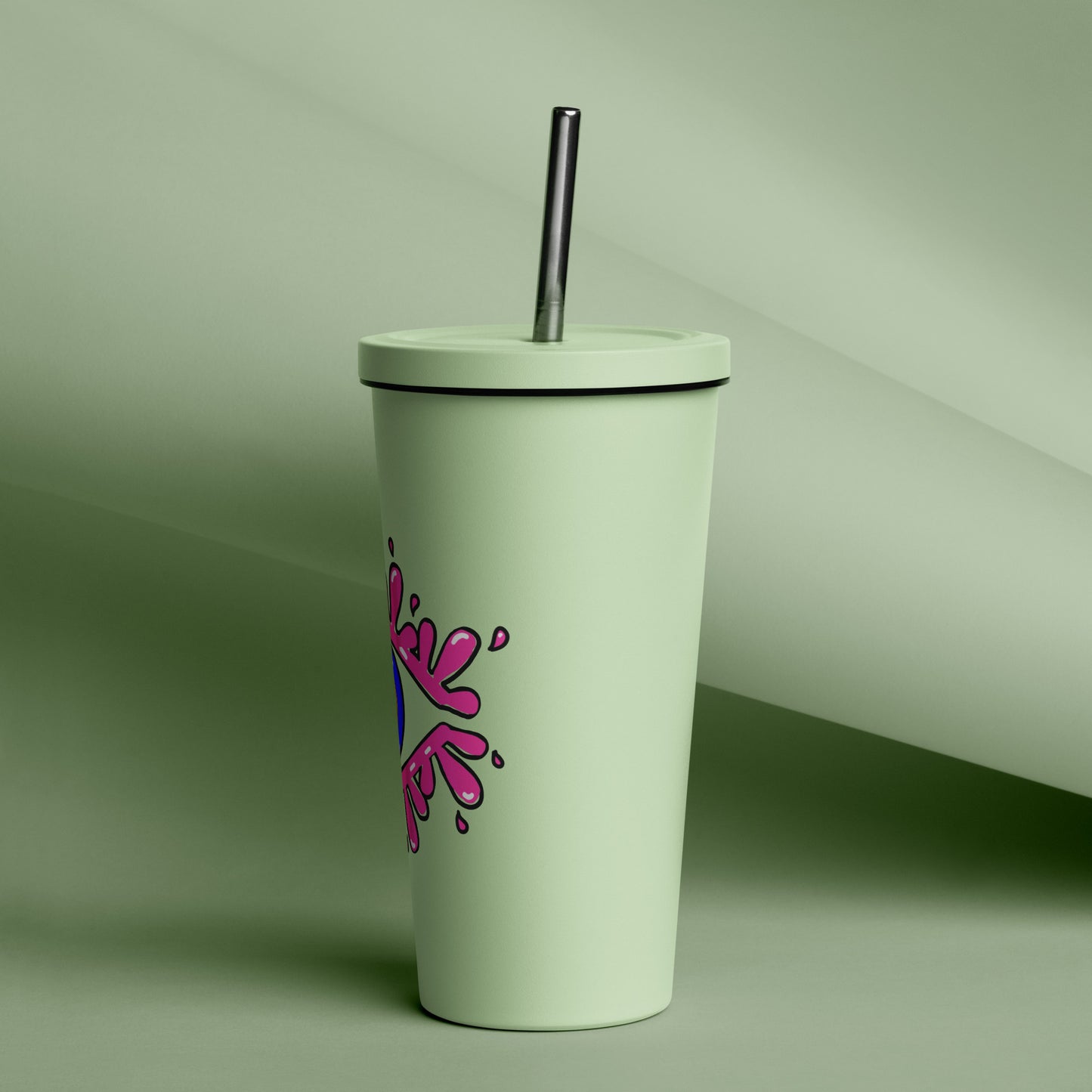 Amida Eye tumbler with a straw