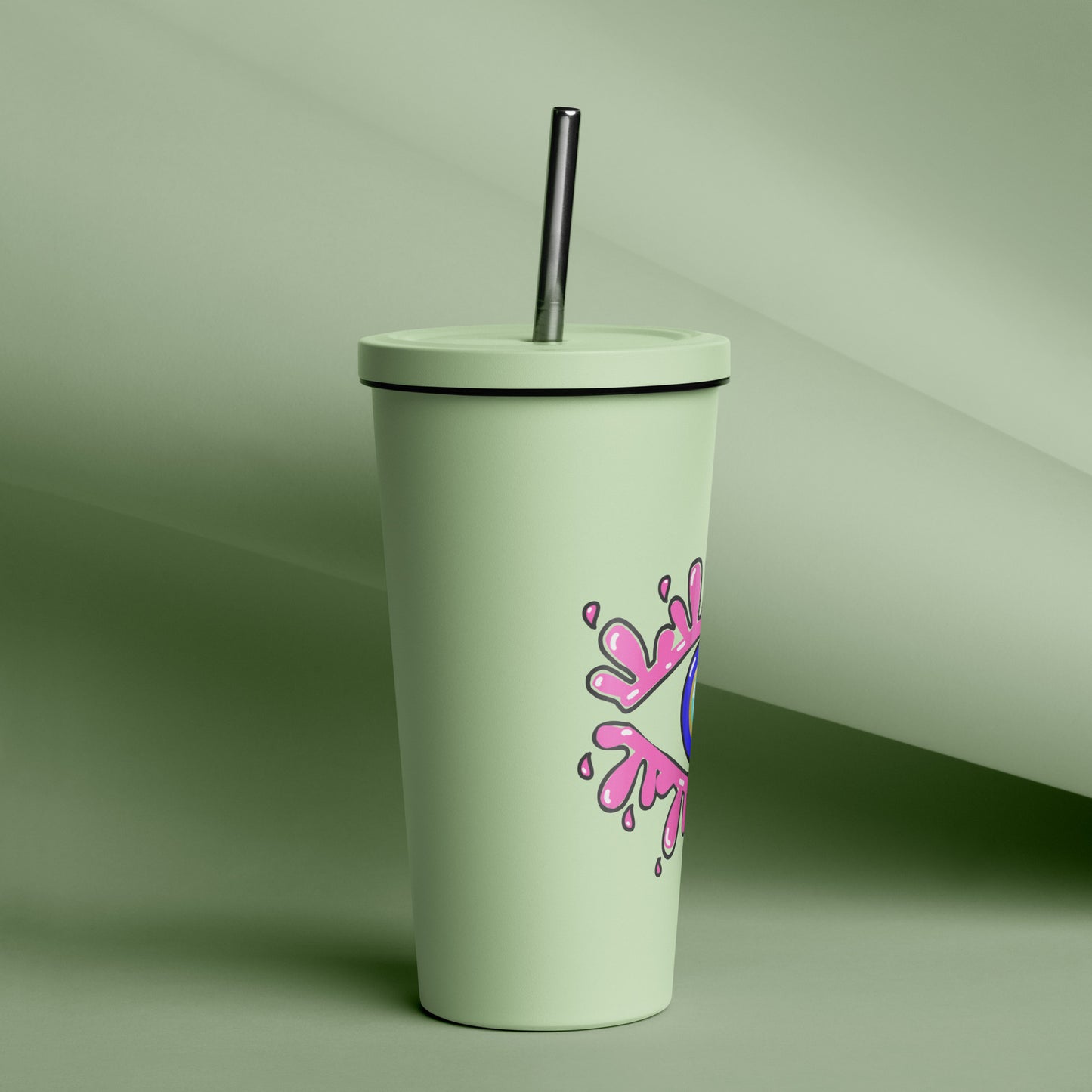 Amida Eye tumbler with a straw