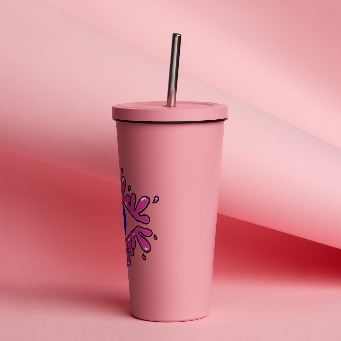 Amida Eye tumbler with a straw