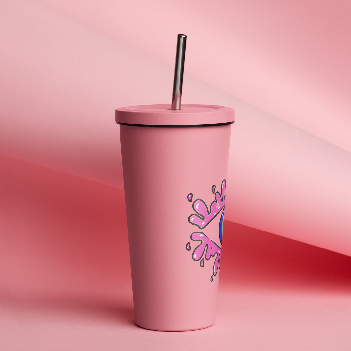 Amida Eye tumbler with a straw