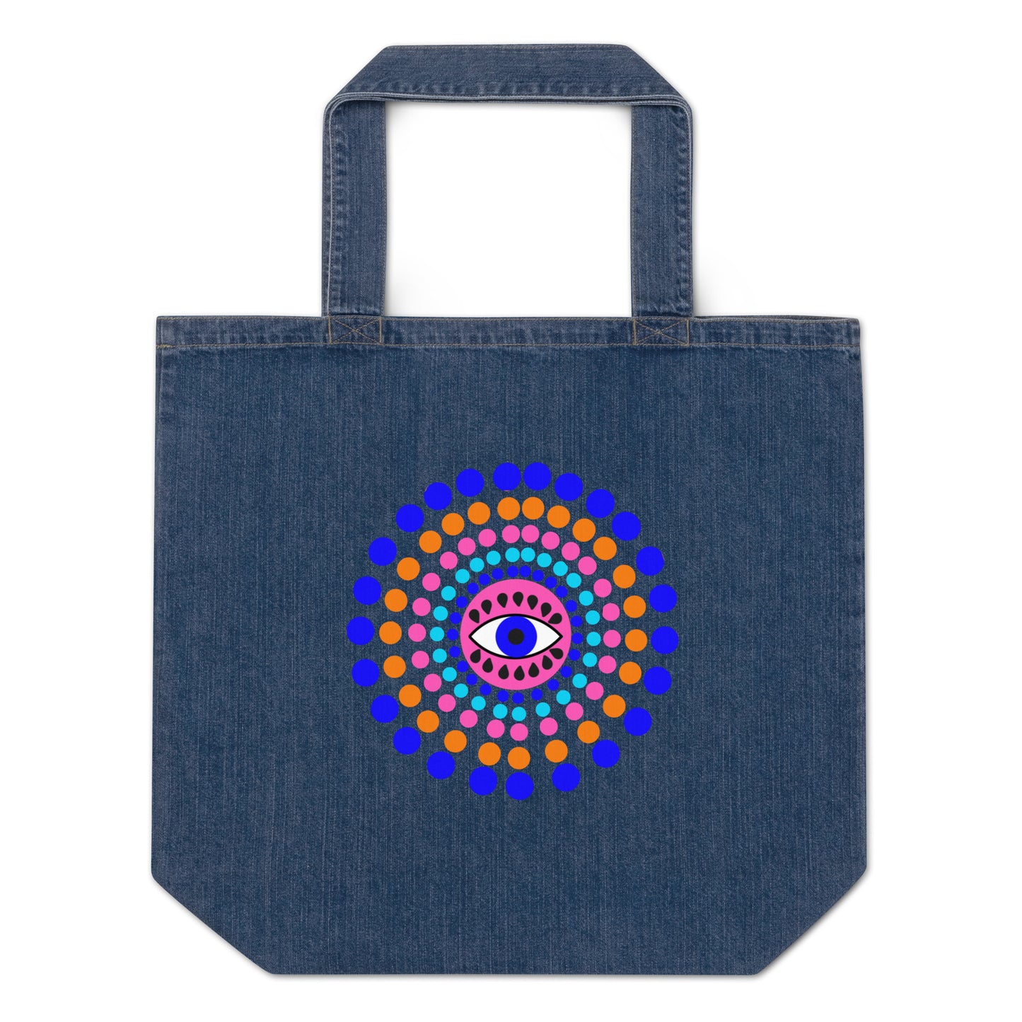 Organic denim tote bag